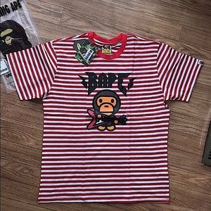 Bape A Bathing Ape Striped Ape Shirt